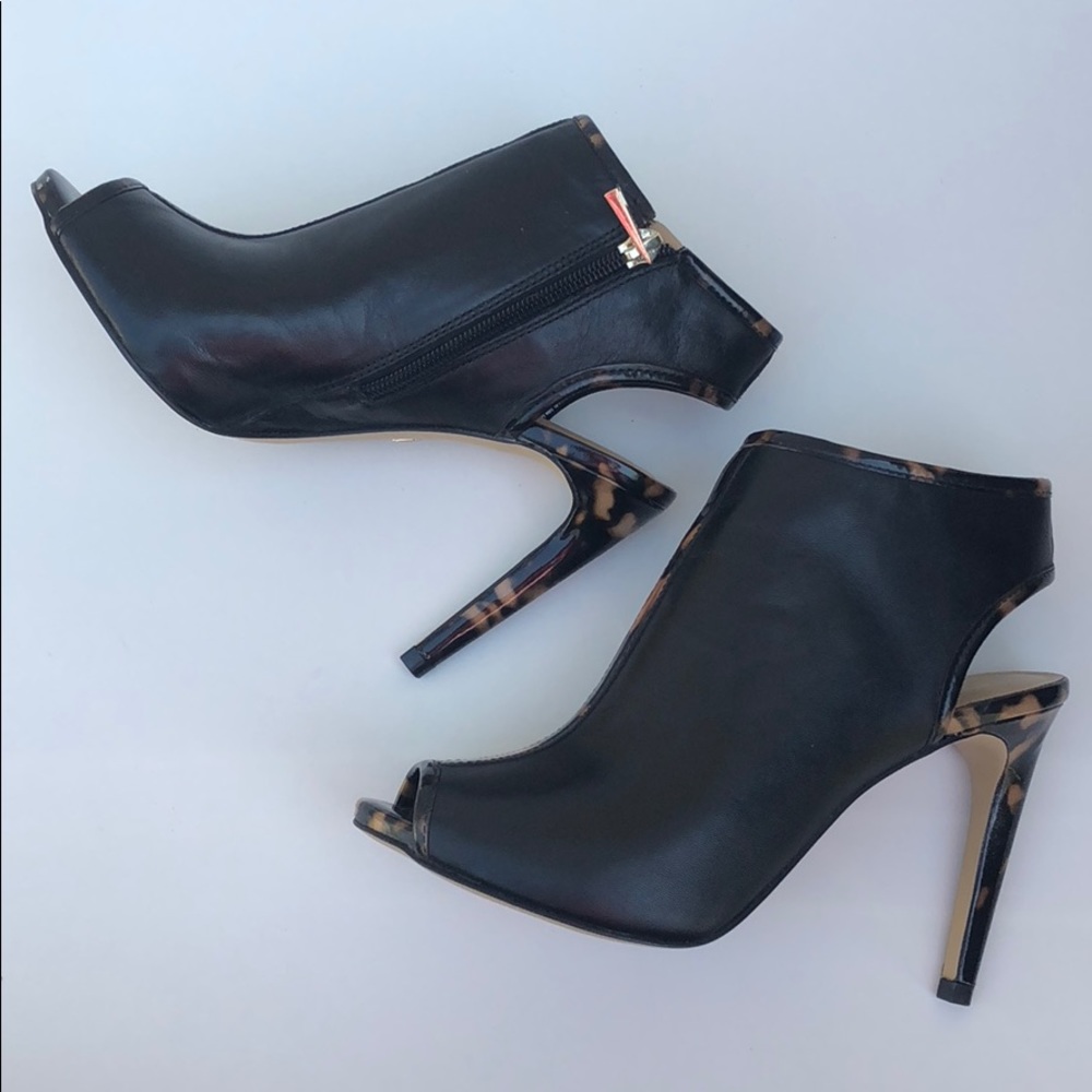 Ann Taylor Peep Toe Black Mule Slides Bootie NWOB - Picture 5 of 8